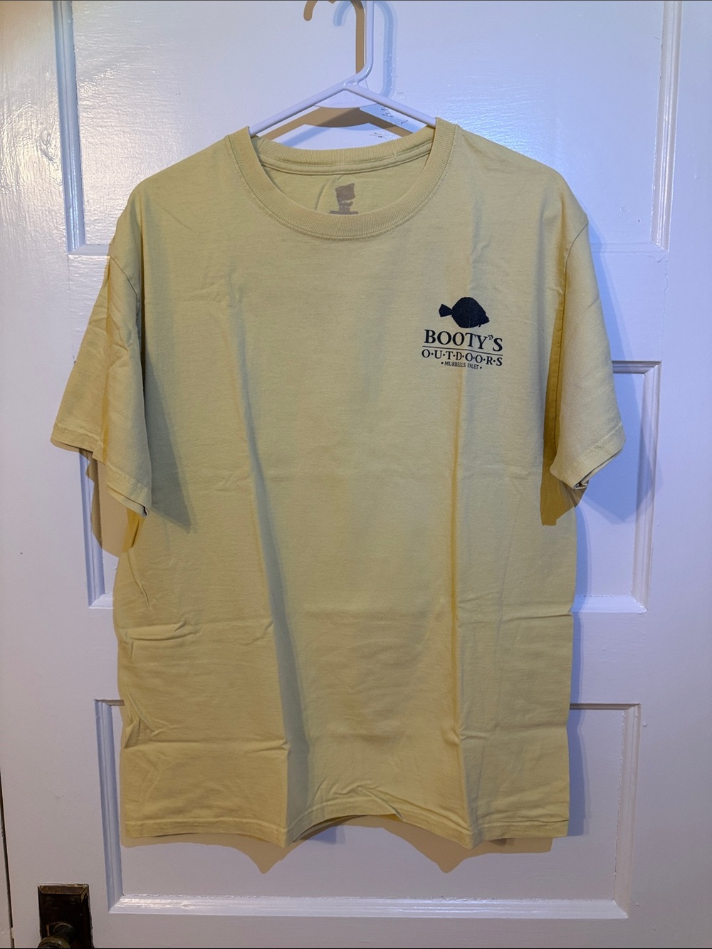 Hanes Pale Yellow Short-Sleeve Tee with Chest Logo